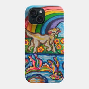 Rainbow Bridge Dog Reflecting on Life Phone Case