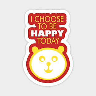 I choose to be happy today, typographic panda print Magnet