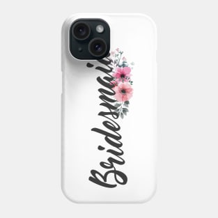 Simple and Elegant Bridesmaid Floral Calligraphy Phone Case