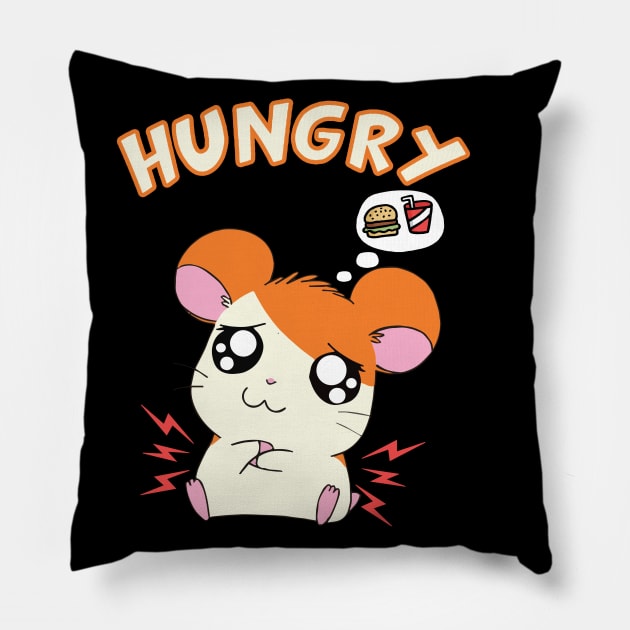 Hungry Hamster Pillow by lilmousepunk