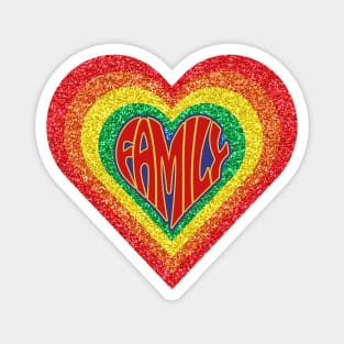 Rainbow heart family Magnet