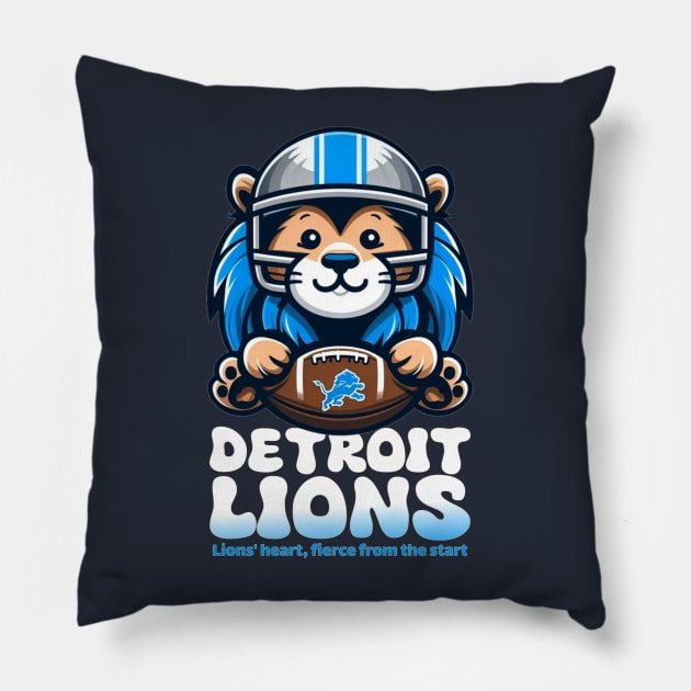 Detroit lions Pillow by AOAOCreation