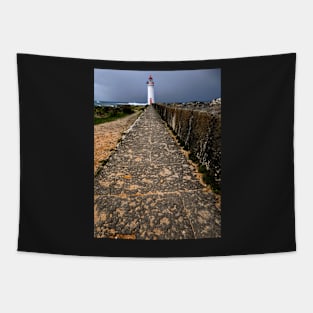 Lighthouse in the storm Tapestry