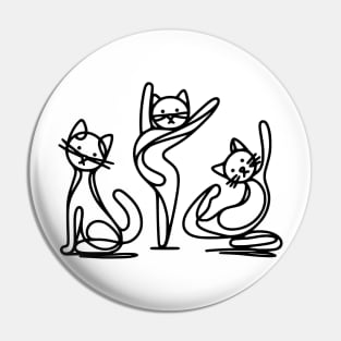 Minimalist Yoga Cats Pin