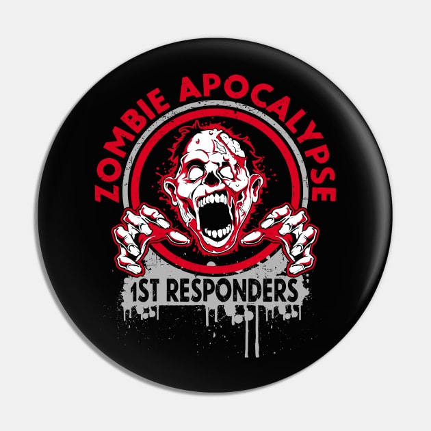 Zombie Apocalypse Response Team Halloween Pin by savariya