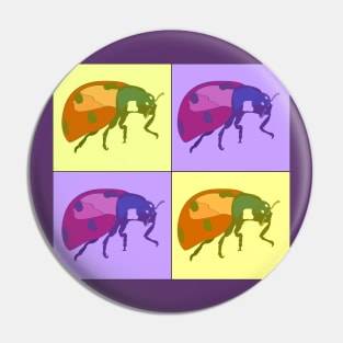 Ladybug Pop Art - Purple and Yellow Pin