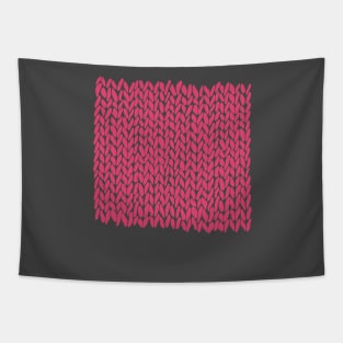 Hand Knit Raspberry Tapestry