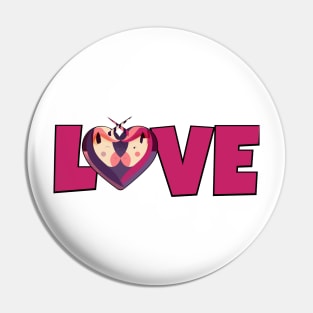 Unicorn Valentine Unicorns in Love Heart Pin