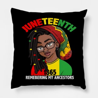 Juneteenth Women Loc'd Hair Remebering My Ancestors Pillow