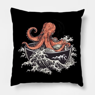 Octopus Ramen Bowl Japanese Style Pillow