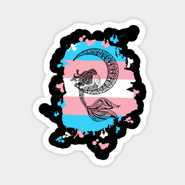 Cool Transgender Lgbtq Trans Pride Mermaid Art Moon Mandala