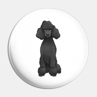 Black Standard Poodle Dog Pin