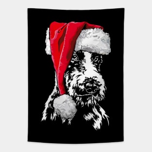 Funny Fox Terrier Santa Christmas dog mom Tapestry