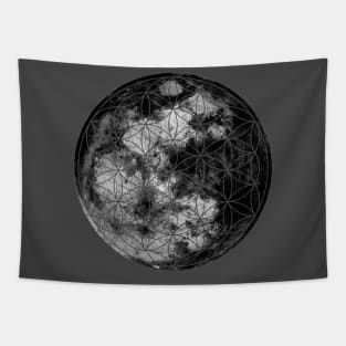 Dark Moon Flower of Life Tapestry
