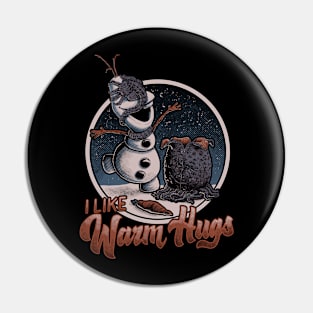 Alien Hugs - Funny Snowman Parody Pin