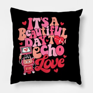 Its A Beautiful Day To Echo Love Echocardiographer Valentine Pillow