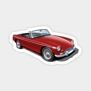 MGB Roadster in tartan red Magnet