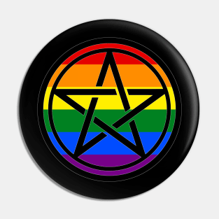 Large Print Pentacle LGBT Flag Gay Pride Pin