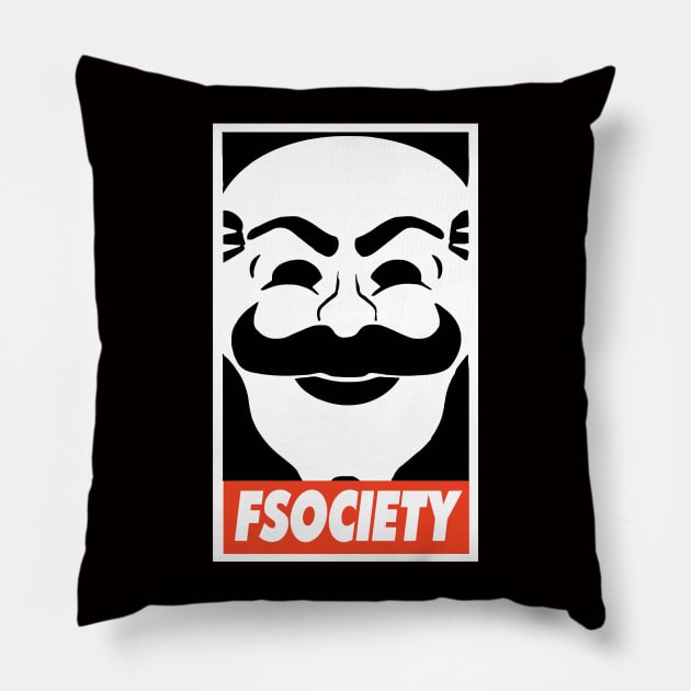 FSOCIETY - Logo Pillow by galapagos