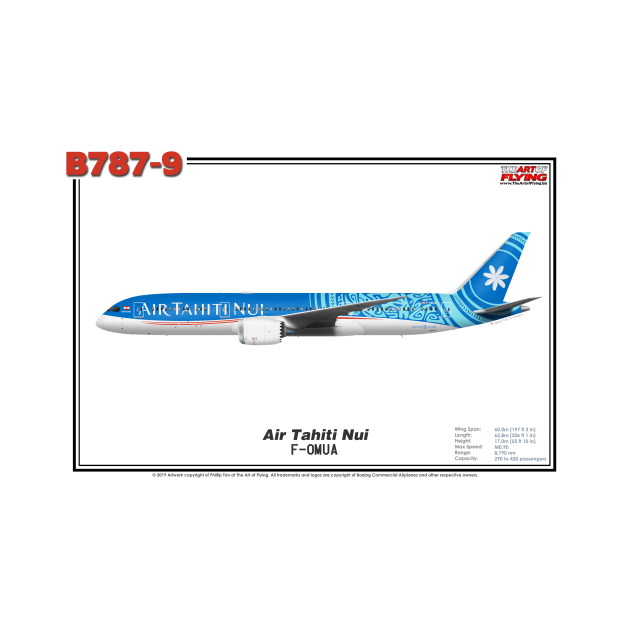 Boeing B787-9 - Air Tahiti Nui (Art Print) by TheArtofFlying