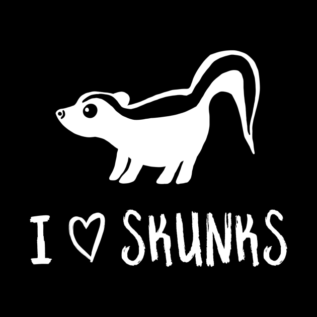 I Heart Skunks for Skunk Lovers by Mochi Merch