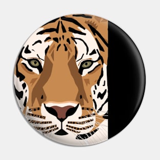 Close Up Tiger Face Pin