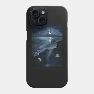 Surrealist Moon Landing Watercolor Phone Case