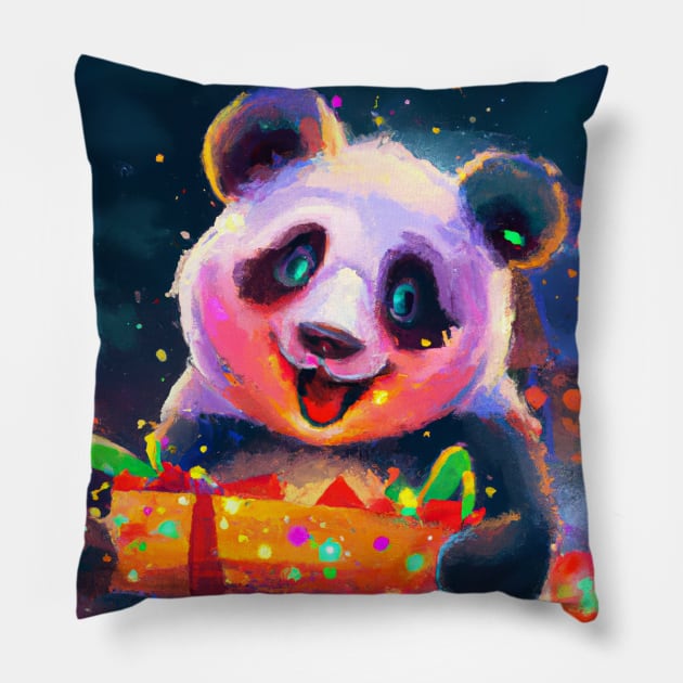 Cute Panda Drawing Pillow by Play Zoo