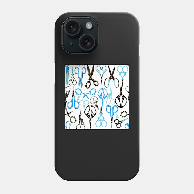 Scissors retro pattern Phone Case by Papergrape