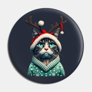 Grumpy Christmas Cat. Christmas Cat 2024 Pin