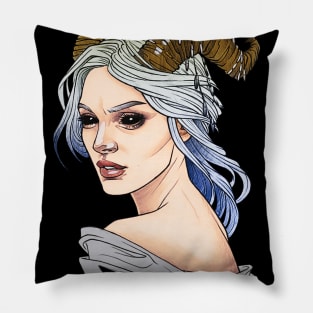 Girl with Gold Horn Pillow