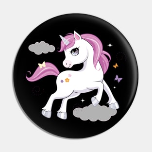 cute little unicorn character tshirt Pin