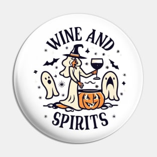 Wine and Spirits Witch with Pumpkin Cauldron Pin