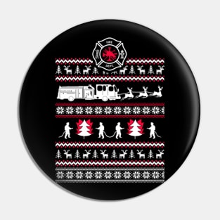 Firefighter Ugly Christmas Sweater Pin