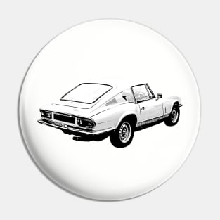 Triumph GT6 Mk3 1970s classic car rear quarter monochrome Pin