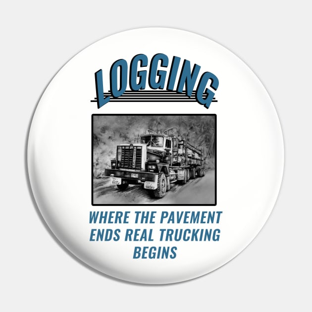 Logging Truck Pin by AuburnQuailart