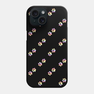 Mini Pastel Rainbow Vertical Striped Paw Prints Phone Case