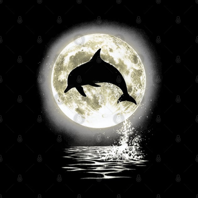 Dolphin Dancing in Moonlight by KA Creative Design