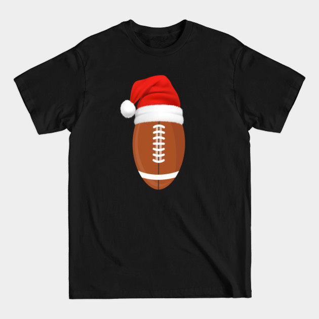 Discover Christmas Football Ball Santa Hat Funny Sport Xmas Boys Men - Christmas Football - T-Shirt