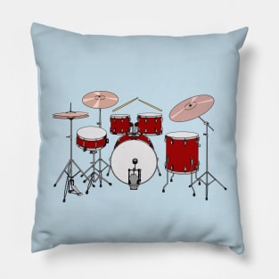 Drum kit cartoon illustration Pillow