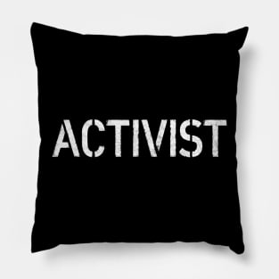 Activist /// Retro Style Typography Design Pillow