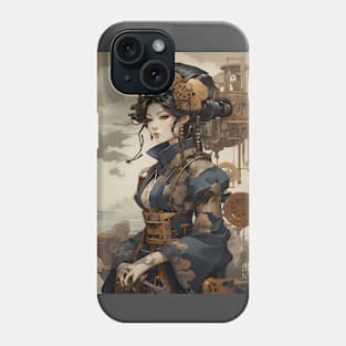 Ukiyo e style steampunk girl Phone Case