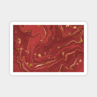 red pastel colorful marble decor Magnet