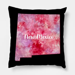 New Mexico state map USA heart watercolor pink watercolour Pillow