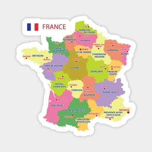 Administrative Map of France Magnet