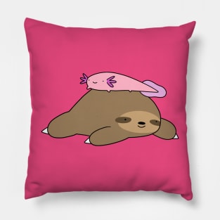 Axolotl and Sloth Pillow