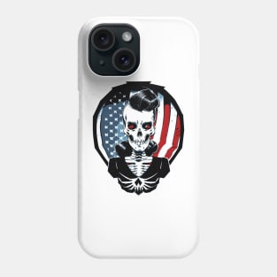 Fun Patriotic Retro Rockabilly Skeleton Phone Case