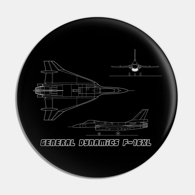 General Dynamics F-16XL (white) Pin by Big Term Designs