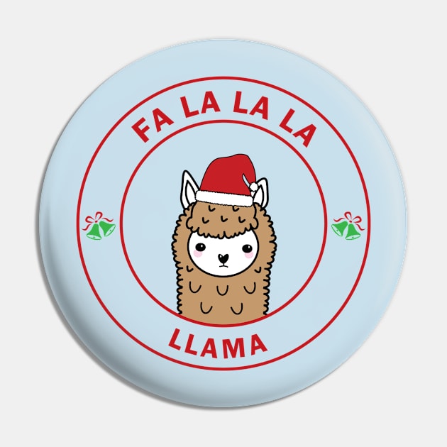 Christmas Llama Pin by Mint Cloud Art Studio