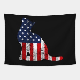 American Flag Cat Tapestry